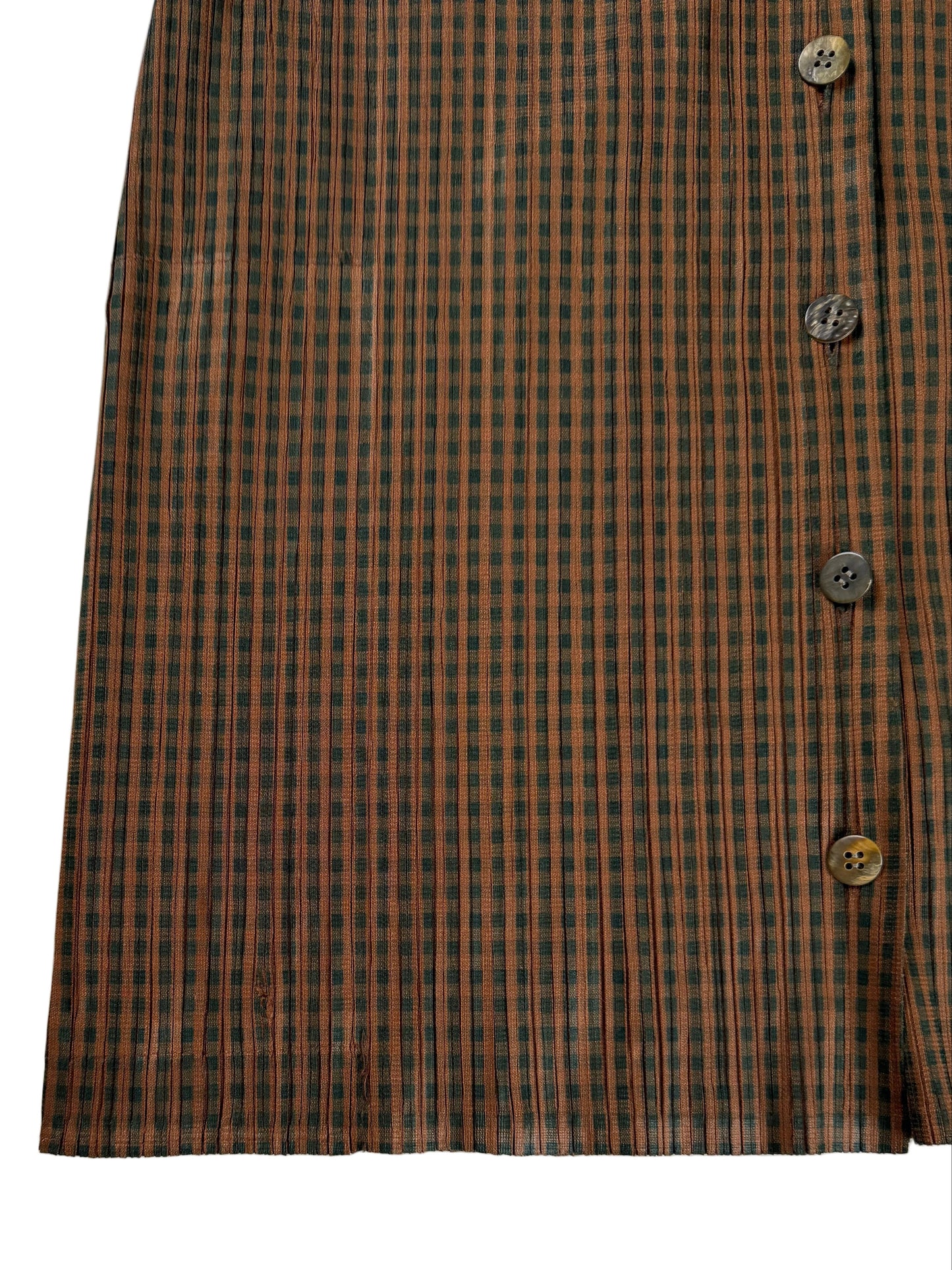 Issey Miyake Pleats Please checkered pattern cardigan with pockets 2005