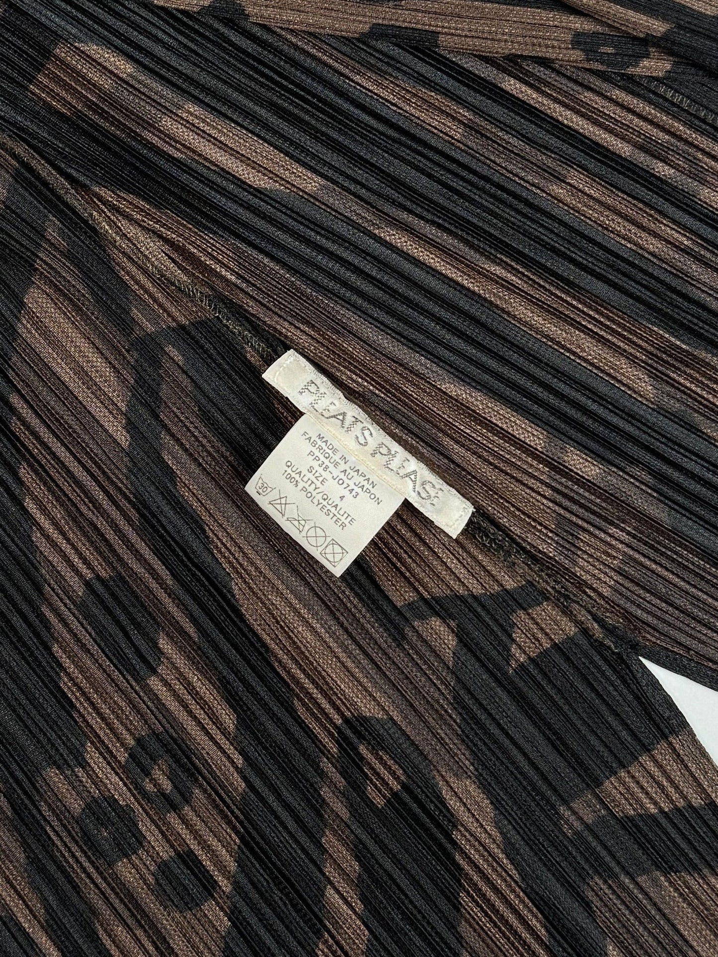 Issey Miyake Pleats Please black and brown print cardigan 2013