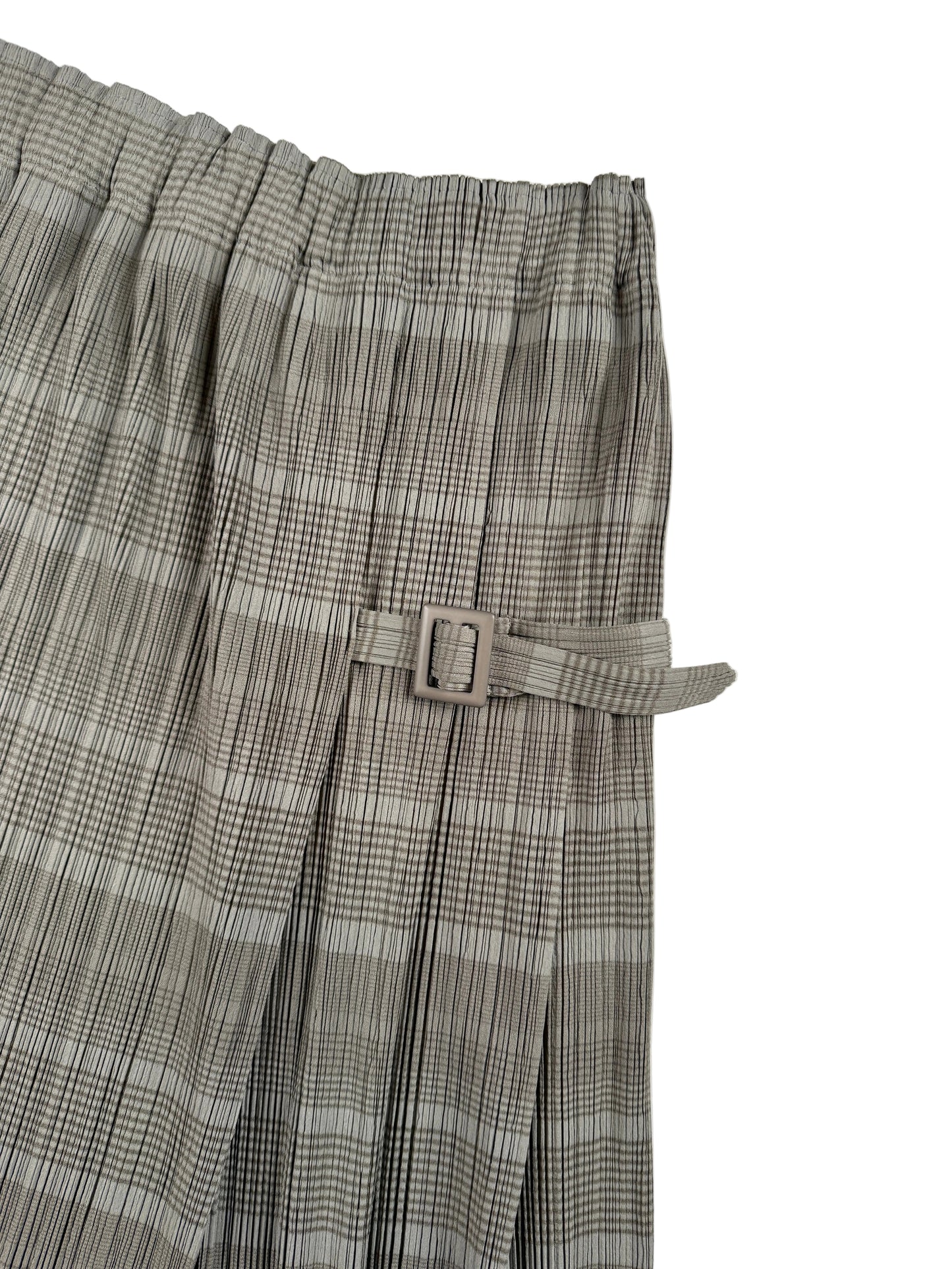 Issey Miyake Pleats Please gray zip up jacket with skirt set 2017