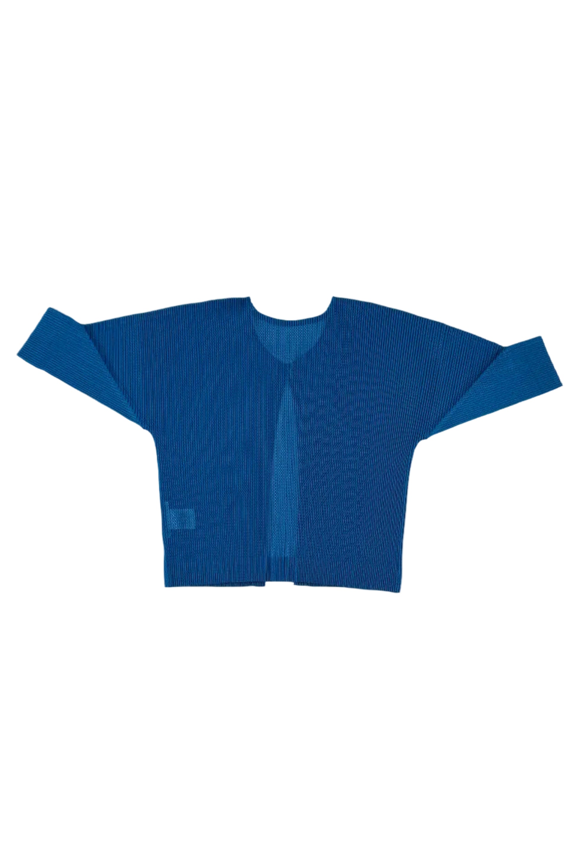 Issey Miyake Pleats Please blue sheer cropped blouse, 2015