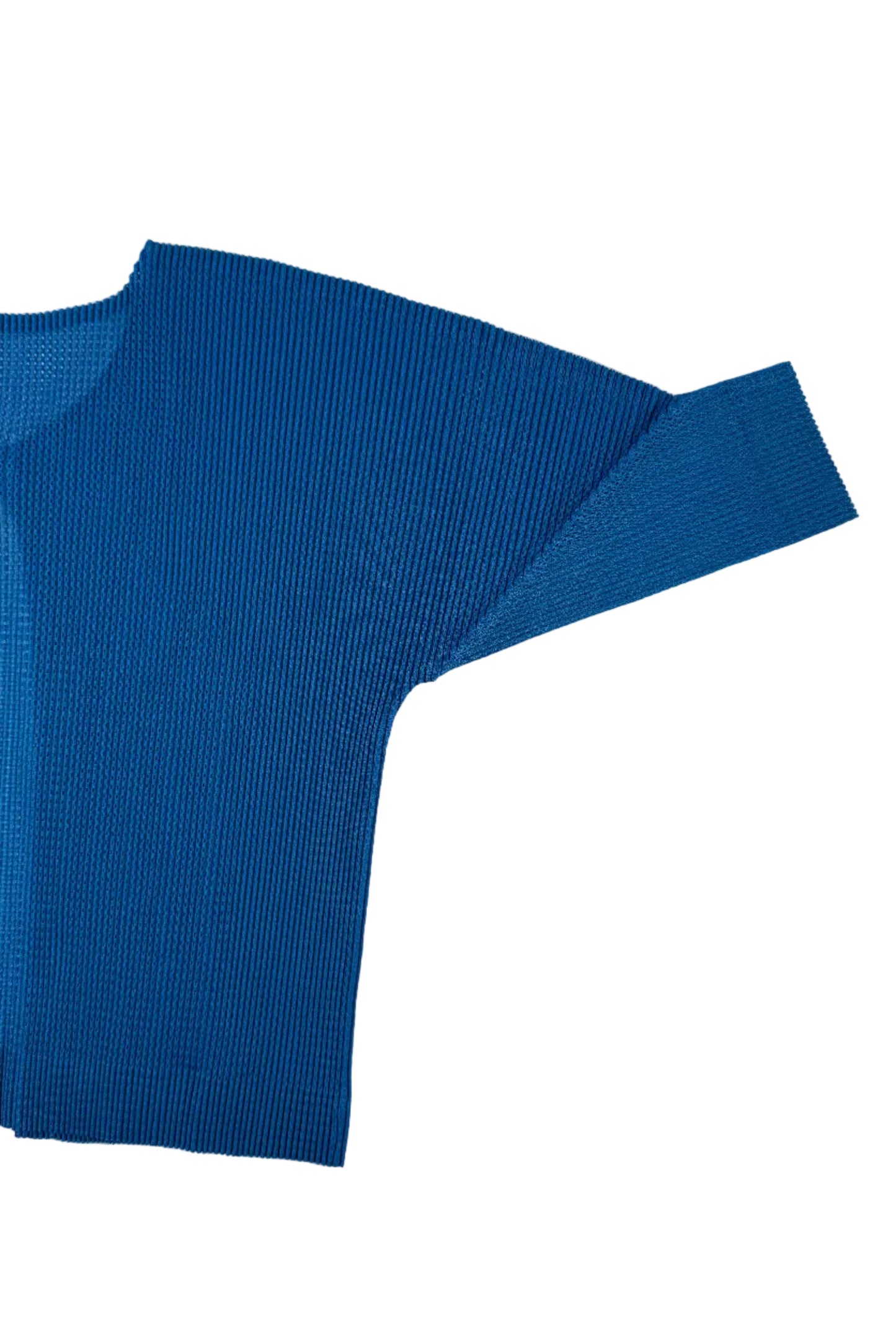 Issey Miyake Pleats Please blue sheer cropped blouse, 2015