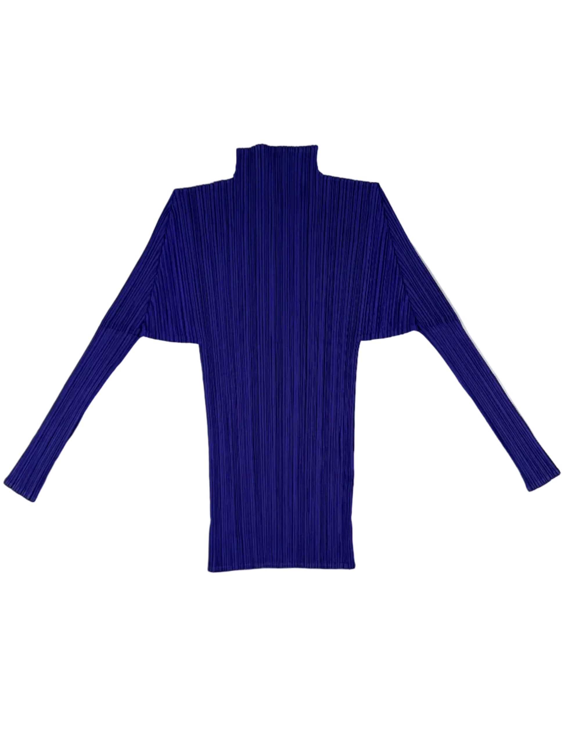Issey Miyake Pleats Please electric purple high neck top, 2010