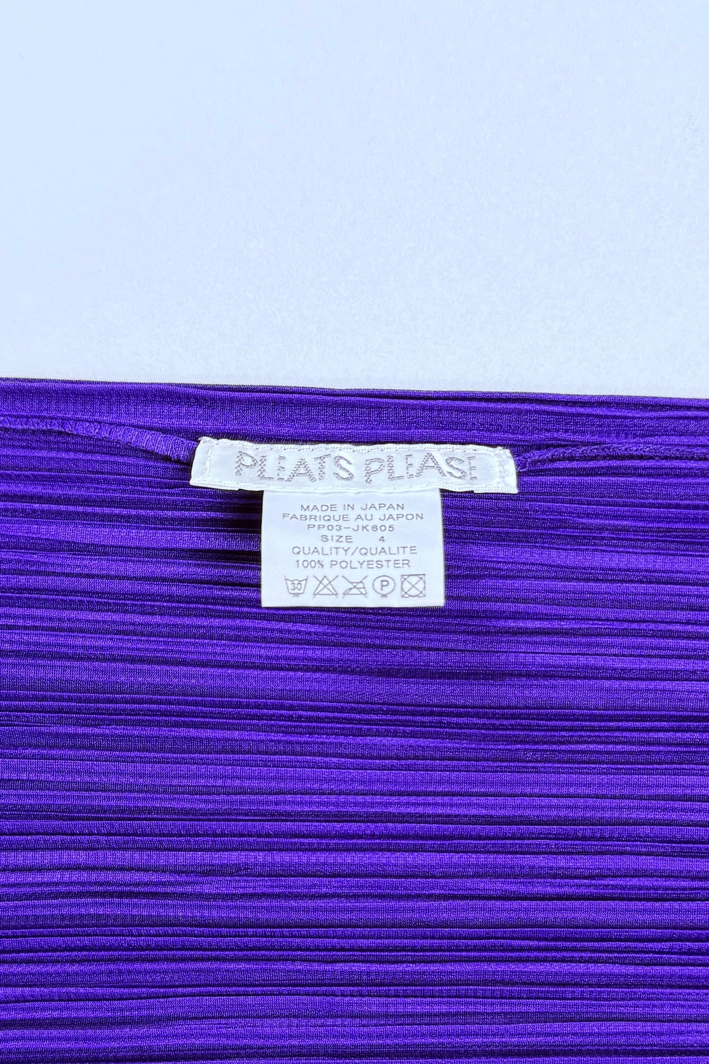 Issey Miyake Pleats Please electric purple high neck top, 2010