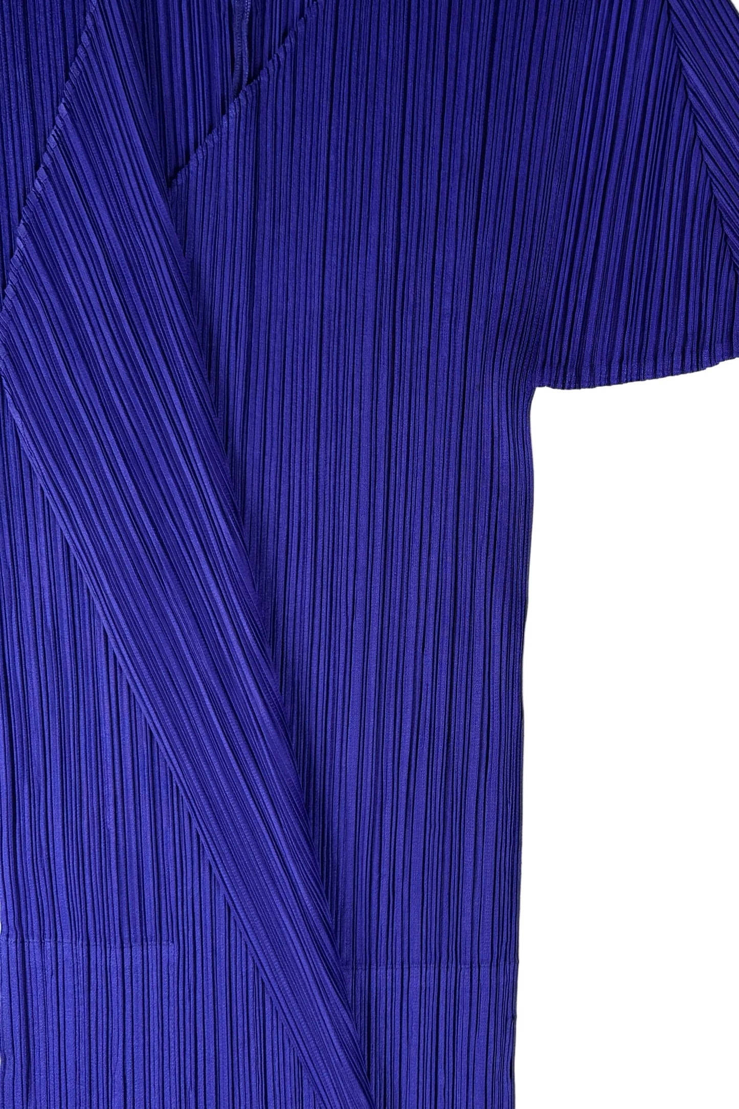 Issey Miyake Pleats Please long purple cardigan, 2020