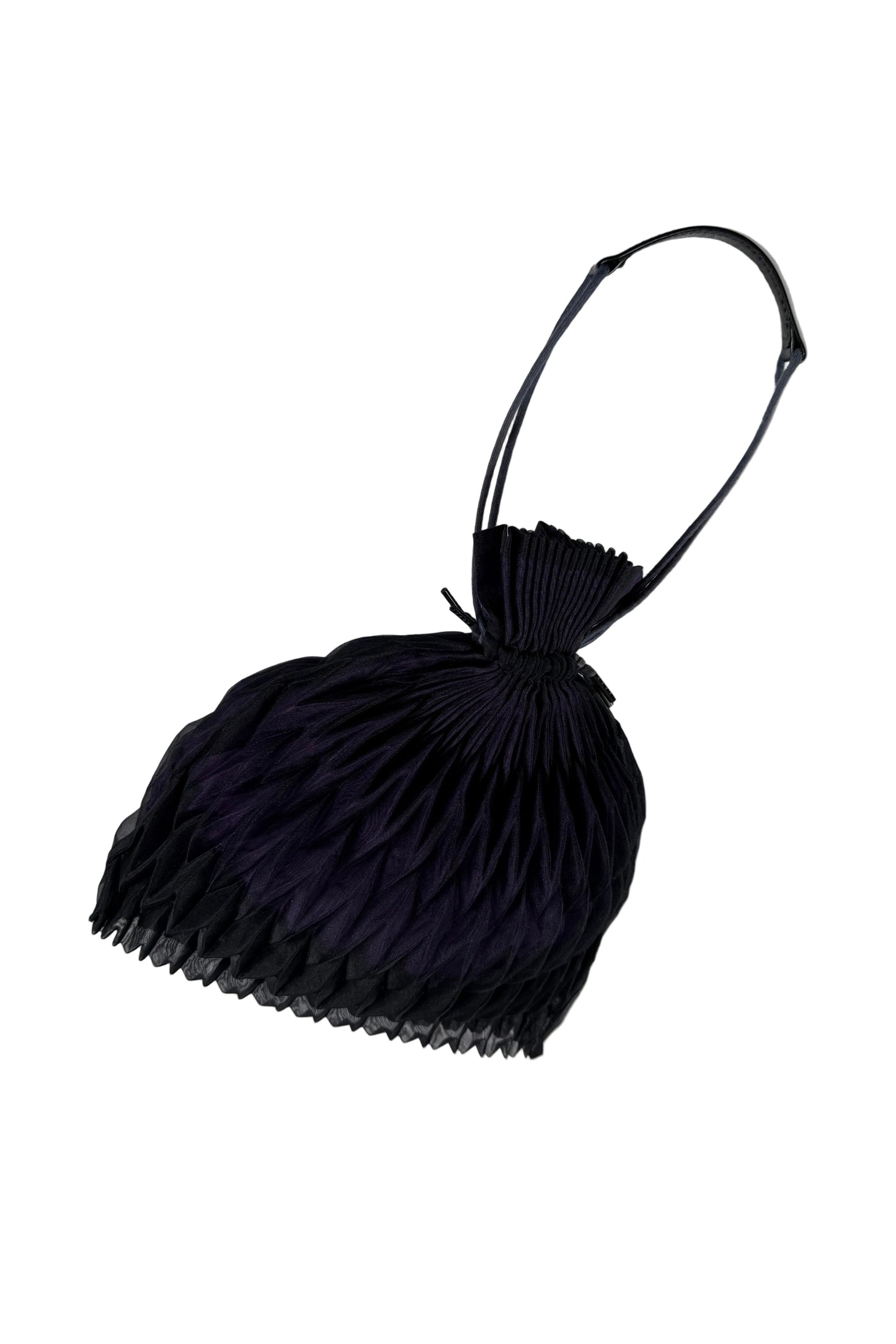 Issey Miyake dark purple black string hand bag, 2011