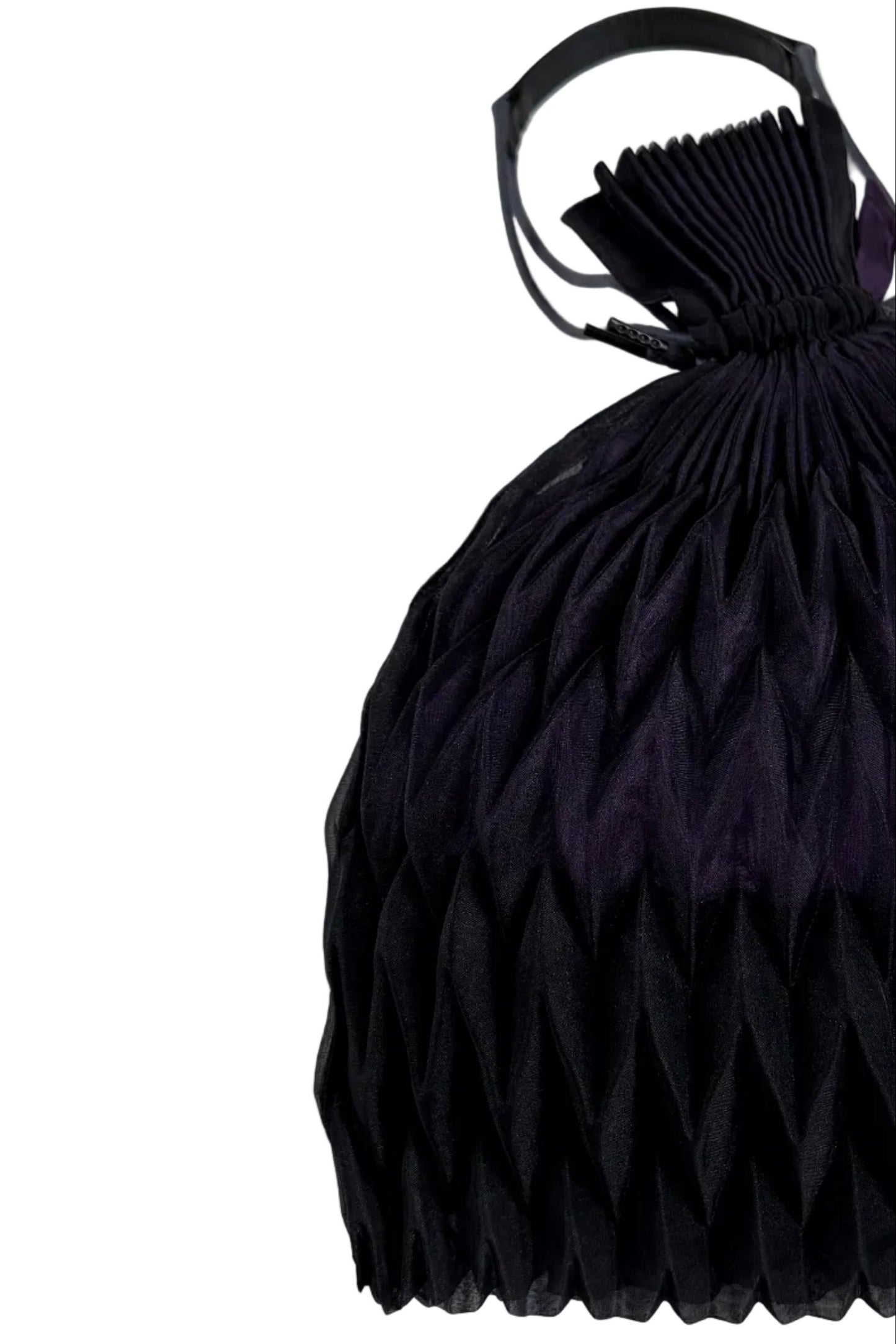Issey Miyake dark purple black string hand bag, 2011