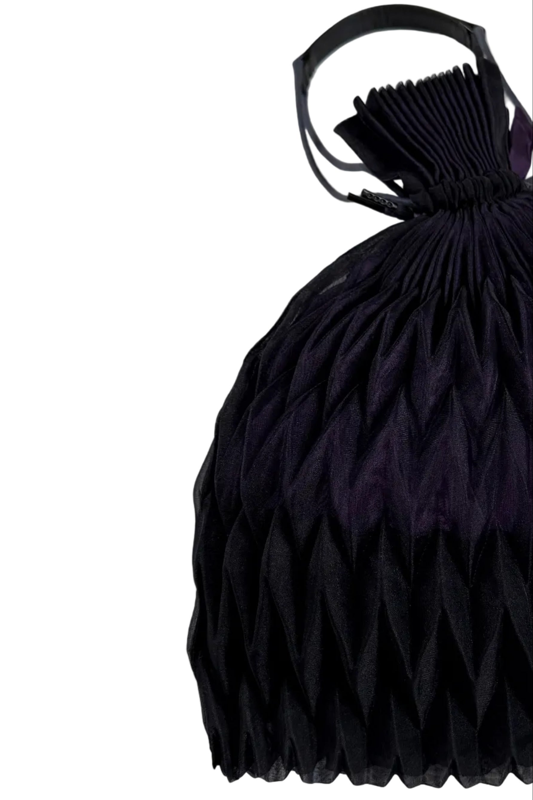 Issey Miyake dark purple black string hand bag, 2011