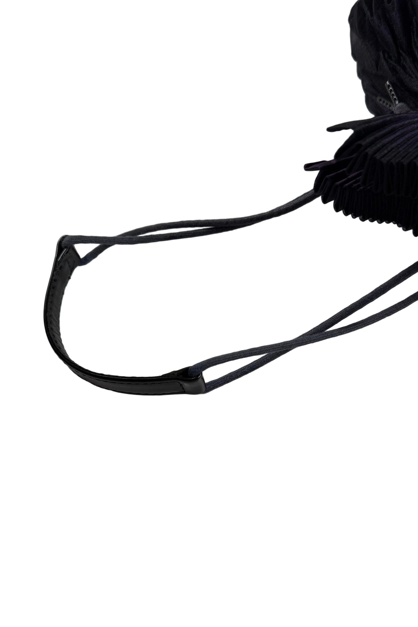 Issey Miyake dark purple black string hand bag, 2011