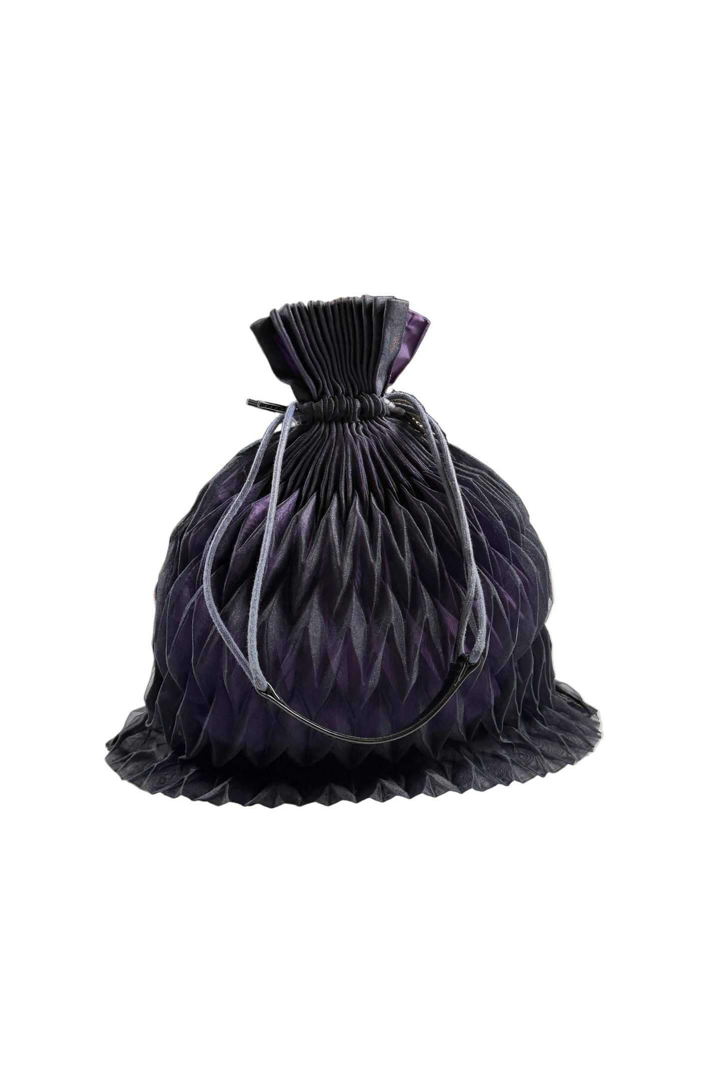 Issey Miyake dark purple black string hand bag, 2011