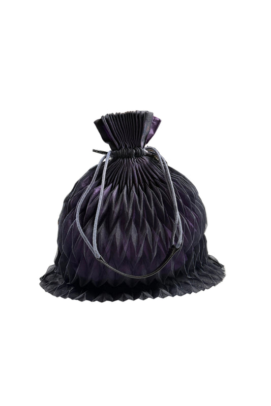 Issey Miyake dark purple black string hand bag, 2011