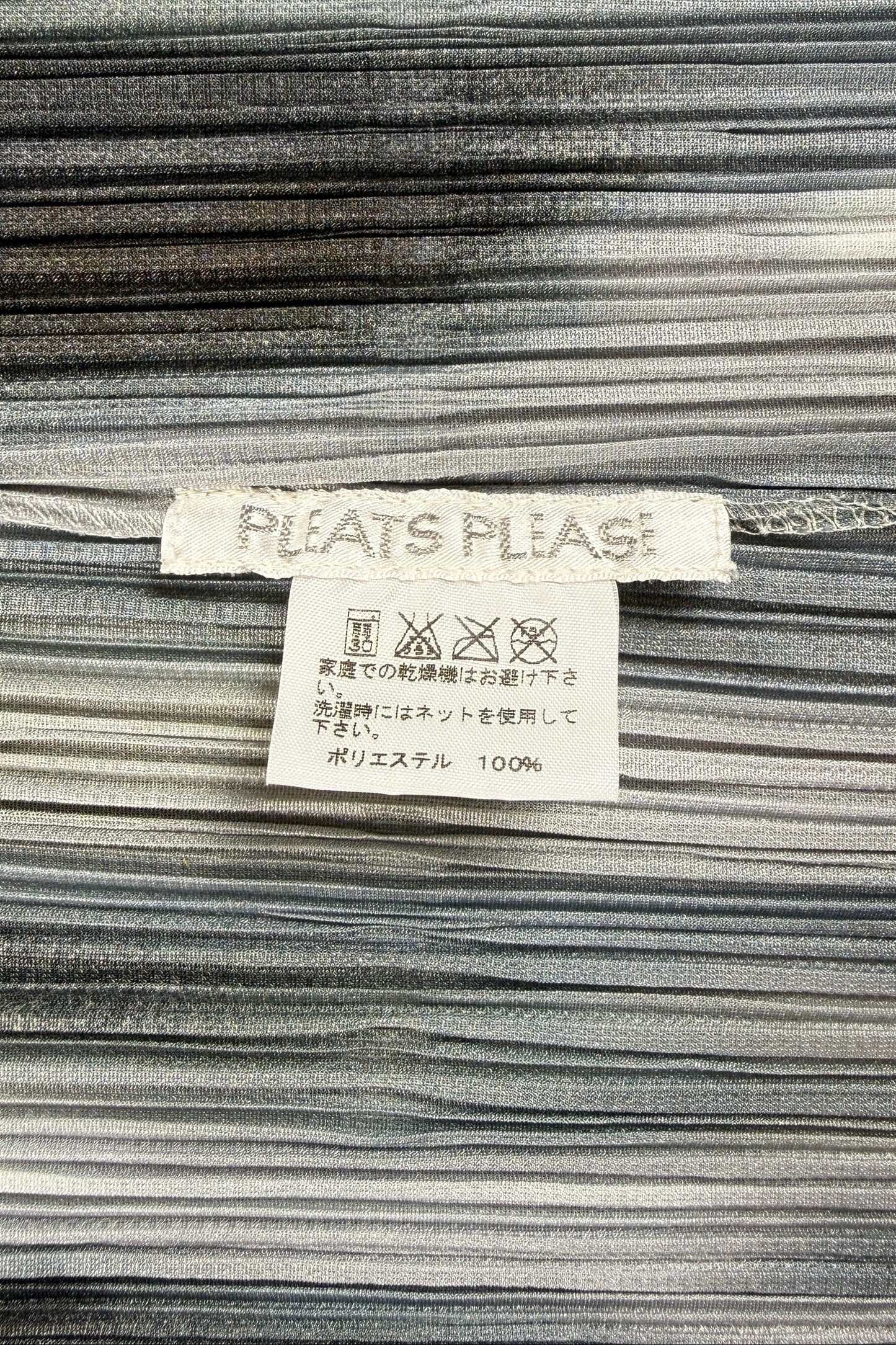 Issey Miyake Pleats Please gray strokes pattern blouse, 2015