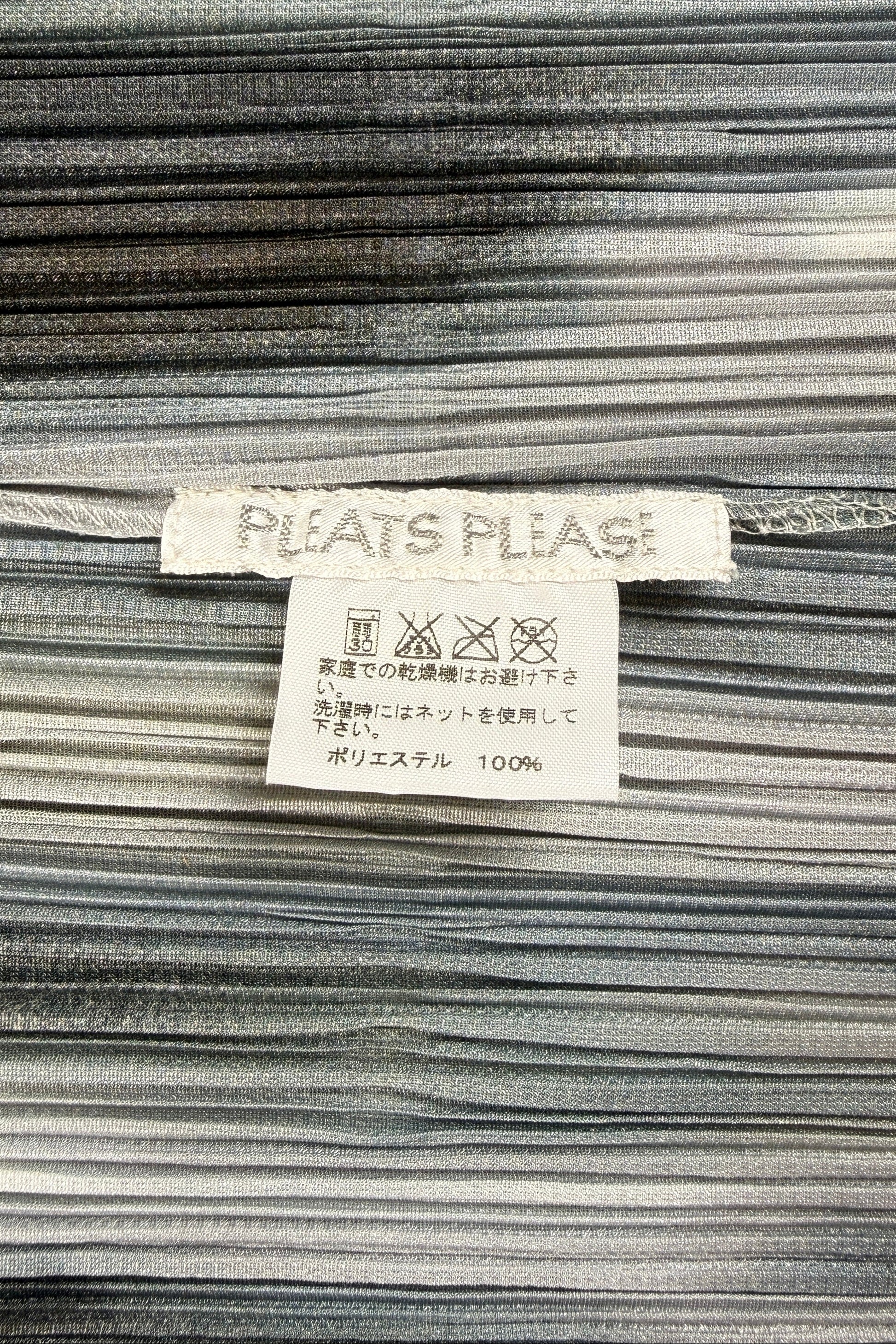 Issey Miyake Pleats Please gray strokes pattern blouse, 2015