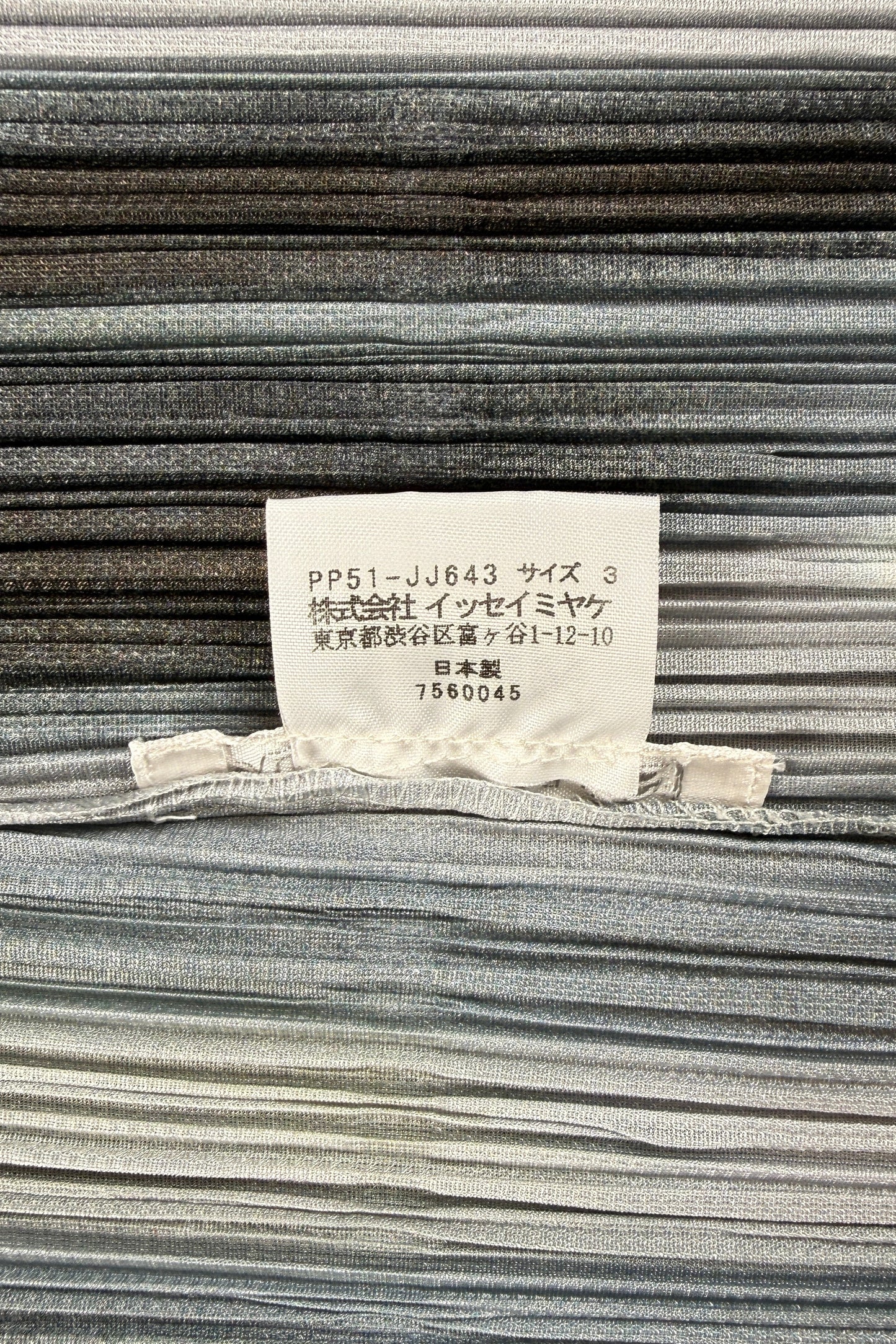 Issey Miyake Pleats Please gray strokes pattern blouse, 2015