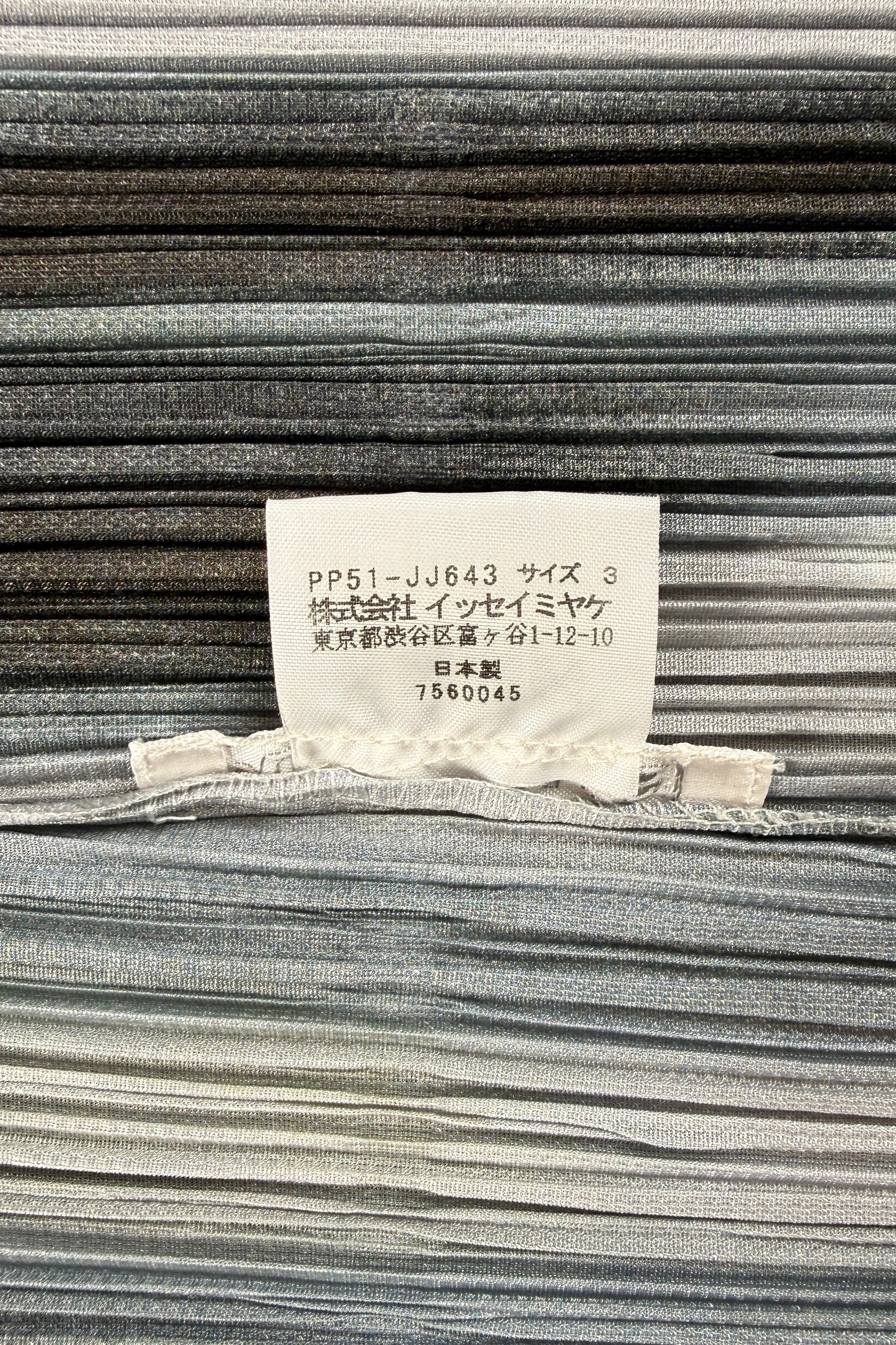 Issey Miyake Pleats Please gray strokes pattern blouse, 2015